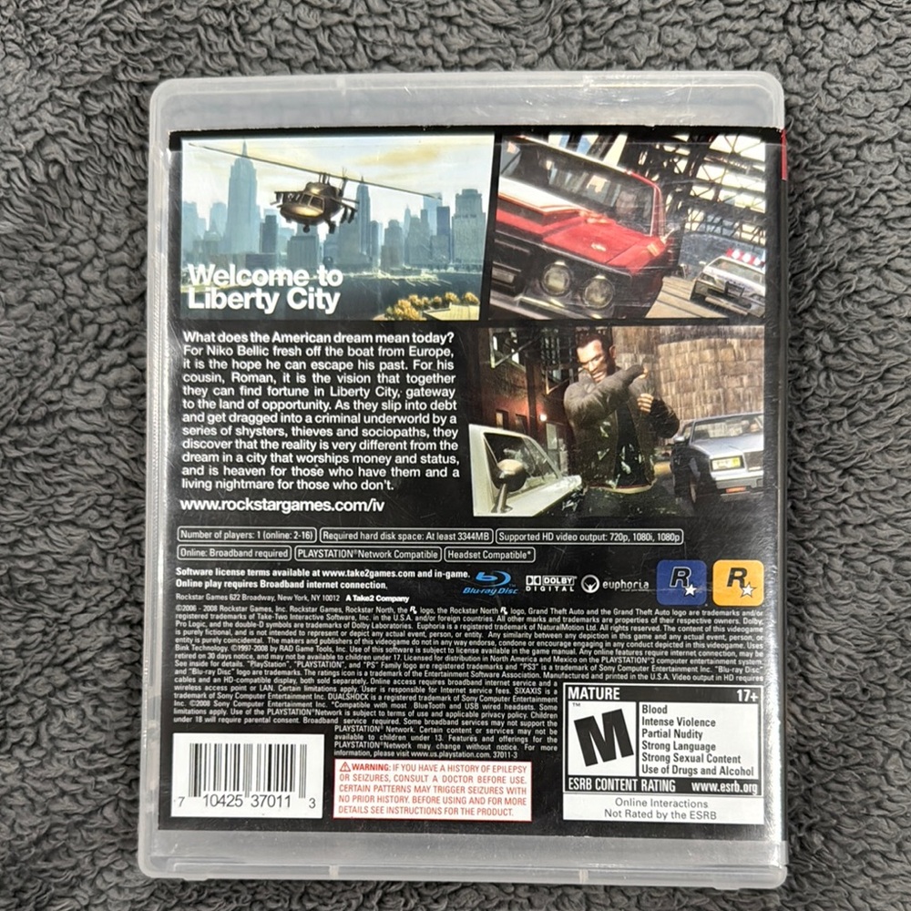 Grand Theft Auto IV PlayStation 3 Game - Picture 2 of 3